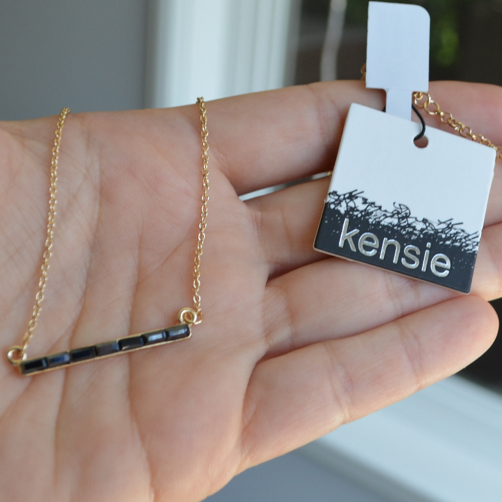 KENSIE Stone Bar Necklace NWT